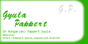 gyula pappert business card